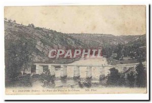 Eguzon Old Postcard The bridge piles and the Creuse