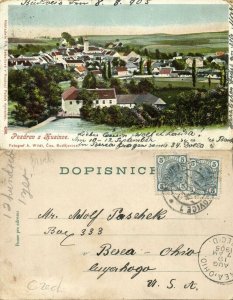 czech, HUSINEC HUSINCE, Panorama (1905) Postcard