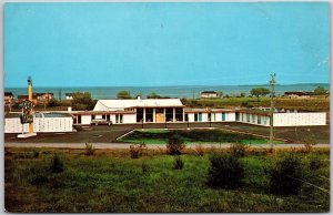 Hotel Motel Roberval Quebec Canada Aerial View and Grounds Postcard