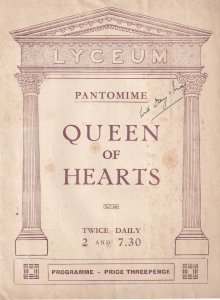 Queen Of Hearts Alice In Wonderland Pantomime Style Antique Lyceum Theatre Pr...