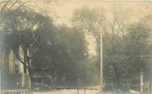 Brown C-1910 Moline Illinois Seventeenth Street RPPC Photo Postcard 20-1376