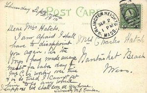 Arlington Heights MA 1910 Railroad Station Train Depot Postcard.