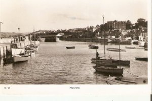 View of Padstow  Vintage English photo PC 1940s