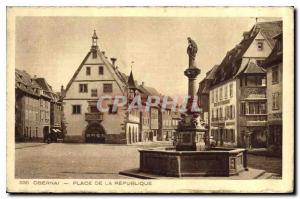 Old Postcard Obernai Place de la Republique