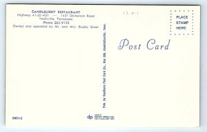 NASHVILLE, TN Tennessee ~ CANDLELIGHT RESTAURANT c1960s Cars Roadside Postcard