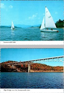 2~4X6 Postcards WV West Virginia SUMMERSVILLE LAKE Sailboats~HIGH BRIDGE~Rte 19