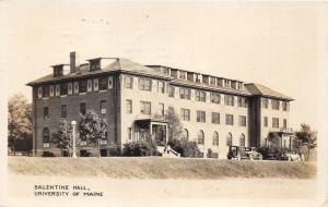 Orono Maine~University of Maine~Balentine Hall~Cars in Front~1931 RPPC 