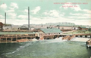 c1910 Eau Claire Wisconsin North Western Lumber Co occupation Postcard 26-621