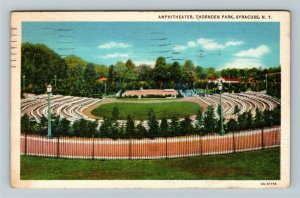 Syracuse NY-New York, Amphitheater at Thornden Park, Linen Postcard