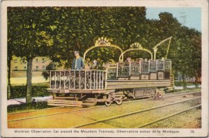 Montreal Observation Car Mountain Tramway QC Quebec PECO Postcard G49