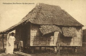 PC CPA PHILIPPINES, EEN PASTOOR BIJ ZIJNE, Vintage Postcard (b24645)