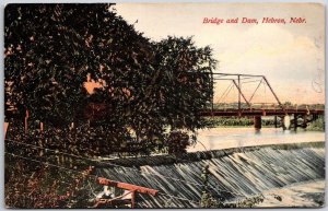 1907 Bridge And Dam Hebron Nebraska NB Posted Postcard