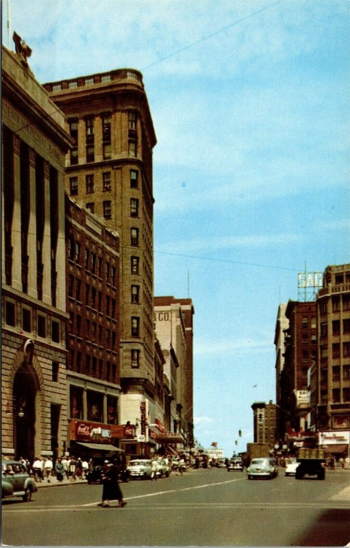 Vtg Hartford Connecticut CT Main Street View Looking North 1950s Unused Postcard