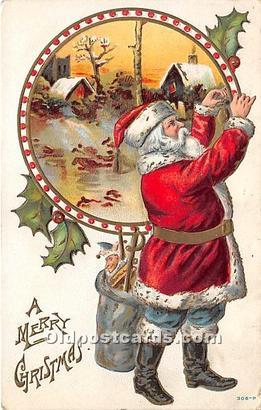 Santa Claus Postcard Old Vintage Christmas Post Card Santa Claus Christmas, P...