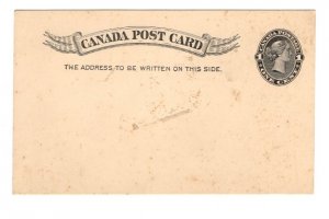 Canada, Queen Victoria One Cent Postal Stationery Postcard