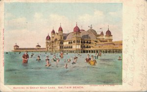 USA Bathing in Great Salt Lake Saltair Beach Vintage Postcard 07.35