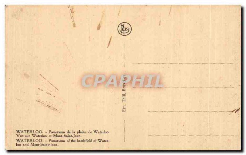 Postcard Old Waterloo Panorama of the plain Mont Saint Jean