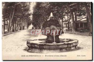 Old Postcard Aix en Provence fountain of hot water