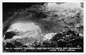 G36/ Arco Idaho RPPC Postcard 50s Indian Tunnel Craters of the Moon Monument