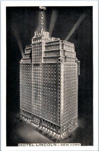 Aerial View Hotel Lincoln, New York Postcard