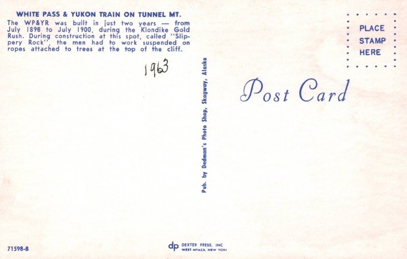 White Pass and Yukon Train on Tunnel Mt,Skagway,AK BIN