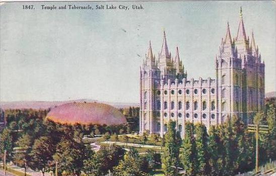 Utah Salt Lake City Temple And Tablernacle 1912