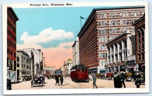 WINNIPEG, Manitoba Canada ~ PORTAGE AVENUE Street Scene c1910s  Postcard