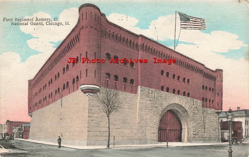 IL, Chicago, Illinois, National Guard, First Regiment Armory, 1910 PM