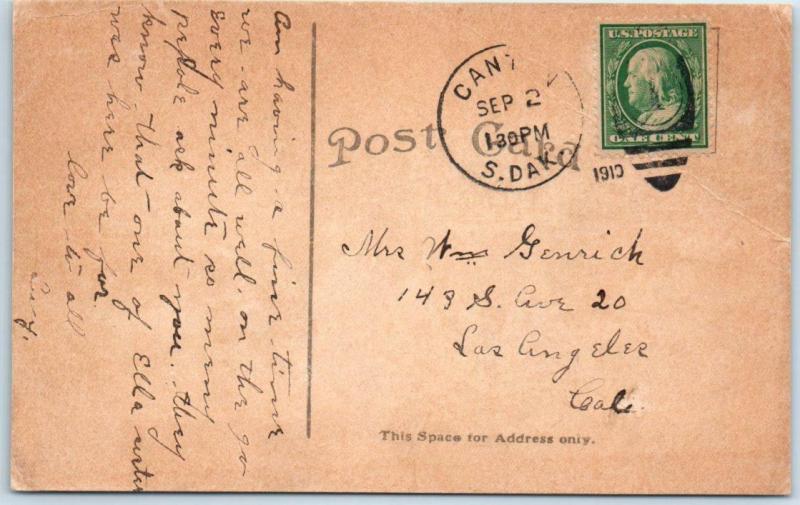 CANTON, South Dakota  SD   LINCOLN COUNTY COURT HOUSE  1910   Postcard