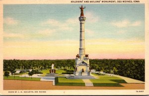 Iowa Des Moines Soldiers and Sailors Monument 1941 Curteich