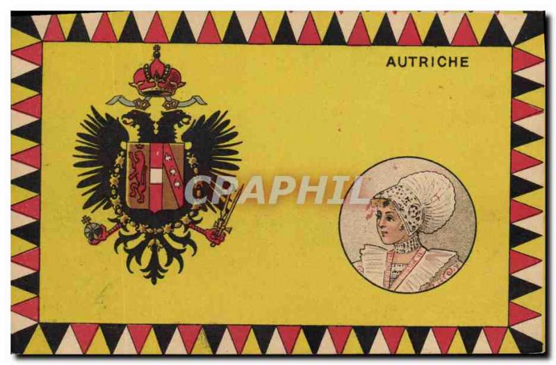 Old Postcard Flag Woman Austria austria