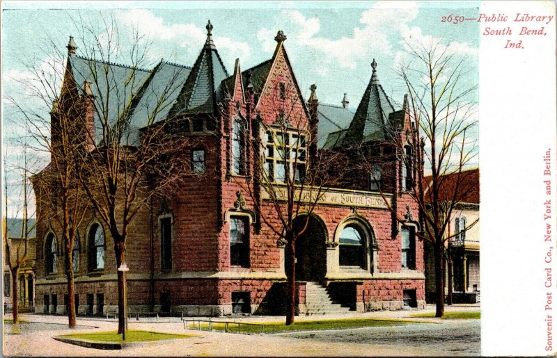 Postcard Public Library in South Bend, Indiana~132154