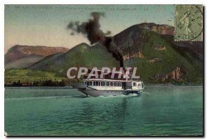 Old Postcard Lake Annecy The Steam Boat France and Parmelan