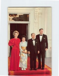 Postcard Reagan and Nancy graciously host Zenko Suzuki and his wife DC USA