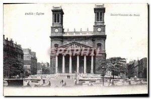 Postcard Old Paris church of Saint Vincent de Paul