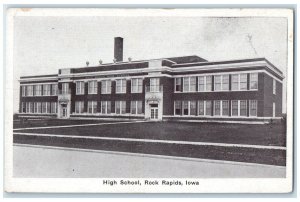 c1920 High School Exterior Building Rock Rapids Iowa Vintage Antique IA Postcard