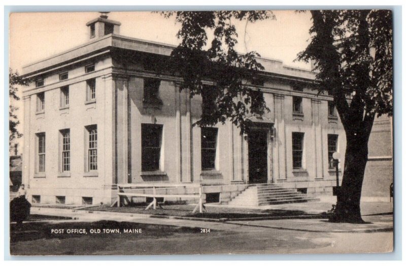 c1910's Post Office Building Old Town Maine ME Unposted Antique Postcard 