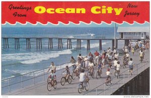 Bicycling on the Boardwalk, Greetings from Ocean City, New Jersey, 40-60s