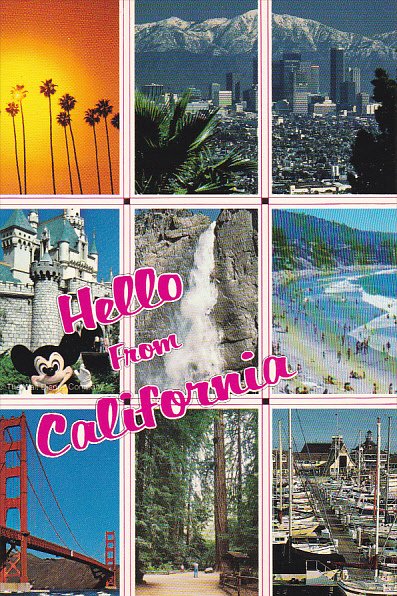 Greetings From California Multi View with Mickey Mouse