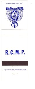 RCMP, Royal Canadian Mounted Police, Matchbook Cover