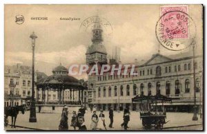 Old Postcard Ostend Belgium Grand Place