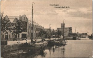 Netherlands Groningen Eendrachtskade Vintage Postcard 01.43