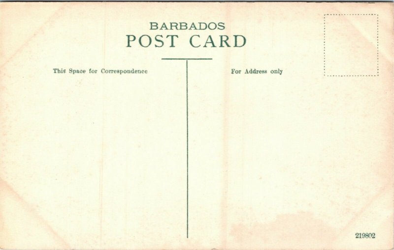 Postcard Barbados Bridgetown Man by Water Fountain in Queen's Park ~1910 M48