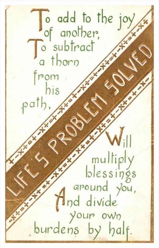 1275   Life's problem Solved,   Poem