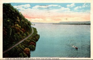 Iowa Dubuque View Of Mississippi River From Eagle Point High Bridge 1918