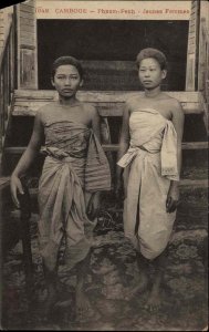 Phnom Penh Cambodia Native Women c1910 Postcard - Indo-China