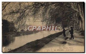 Old Postcard Beziers Canal Bridge