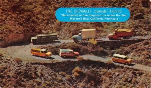 Baja California Mexico 1963 Chevrolet Jobmaster Trucks Vintage Postcard K84159