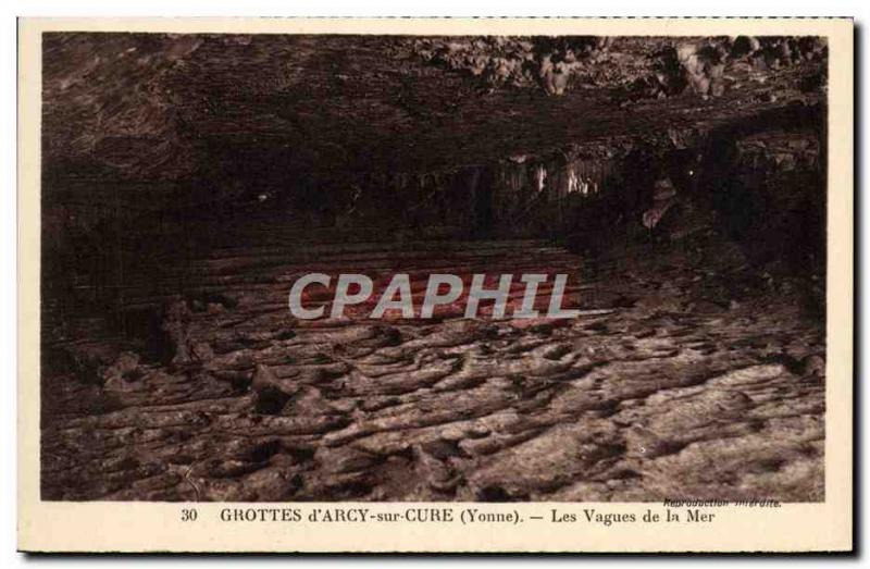 Old Postcard Arcy On Cury Caves The Waves of the Sea