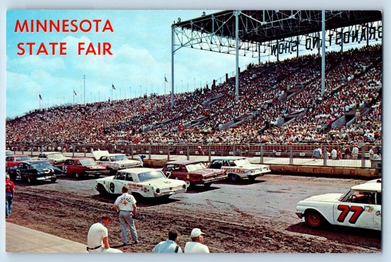 Marshall Minnesota Postcard State Fair Auto Races Exterior c1960 Vintage Antique